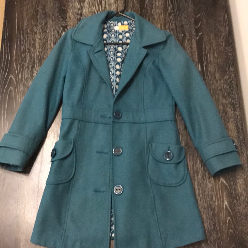 Tulle Dark Turquoise Pea Coat